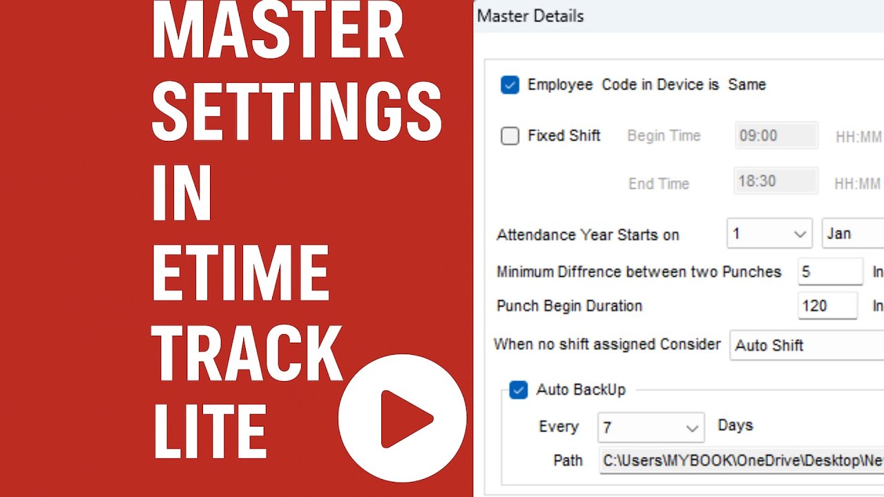 How to Configure Master Settings in eTime Track Lite | Attendance ...