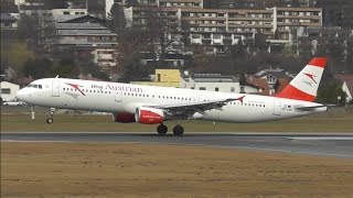 MyAustrian Airbus A321-111 [OE-LBC] landing at Innsbruck Airport