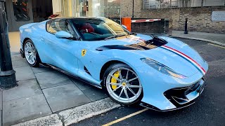 INSANE Double Ferrari Handover: 812 Comp A, Purosangue..
Two amazing Ferraris handed over to a very lucky customer in Kensington, London by HR Owen Ferrari. First up was the new Purosangue FUV painted in the rare shade of Shark Grey (Grigio Squalo), then came the stunning 812 Competizione Aperta painted in Azzurro La Plata with red, carbon racing seats and blue carbon details everywhere. Very cool to witness these two V12 Ferraris leaving the dealership. INSANE Double Ferrari Handover: 812 Comp A, Purosangue..