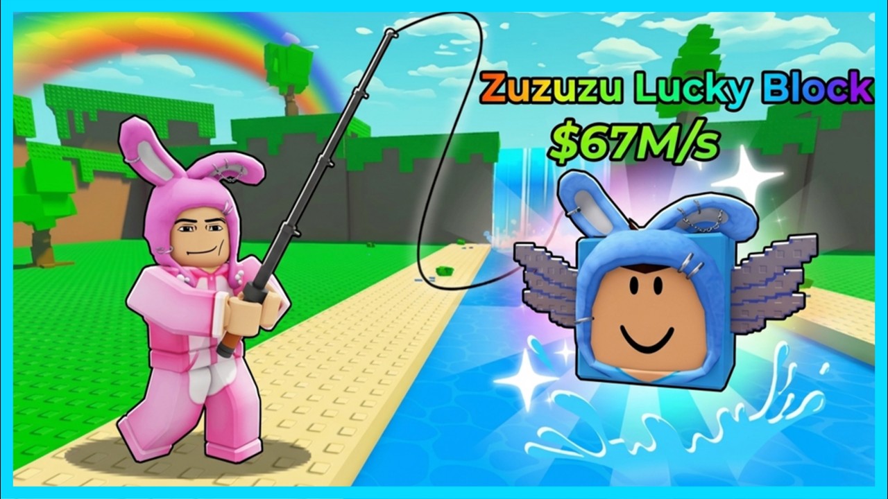 MIPAN & ZUZUZU Mancing LUCKY BLOCK Untuk Mendapatkan Brainrot! ROBLOX