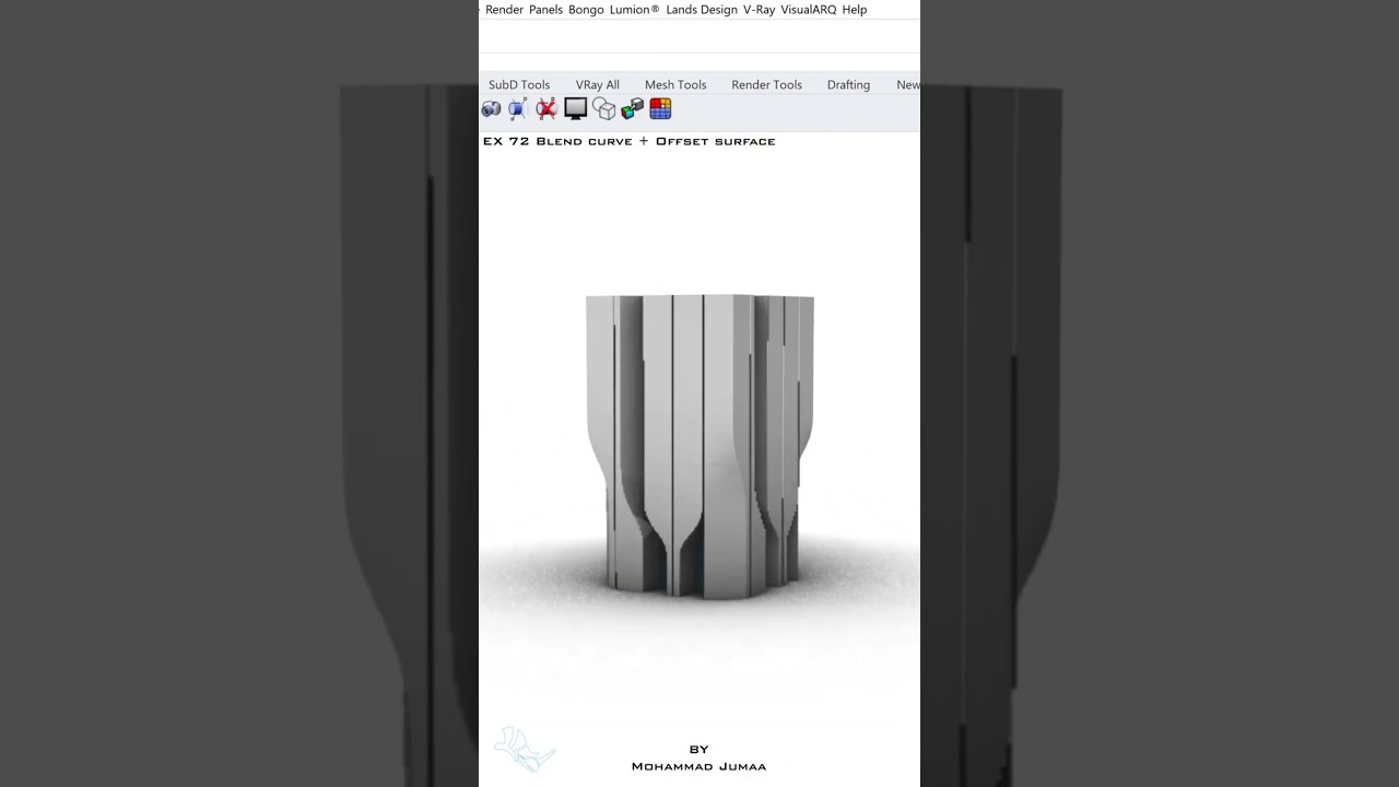 Rhino - EX 72 - Blend curve + Offset surface