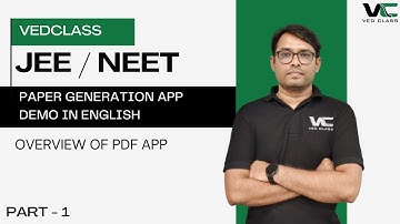 JEE NEET paper Generation app Demo in English | part -1 Overview of PDF App