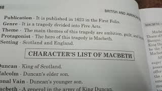Macbeth by William Shakespeare (main characters)