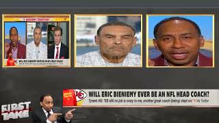 FIRST TAKE  Stephen A.  BREAKING NEWS - Eric Bieniemy interviewing with the Commanders for OC JOB