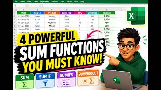 4 Excel SUM Functions You NEED to Know! 🔥 SUM → SUMPRODUCT