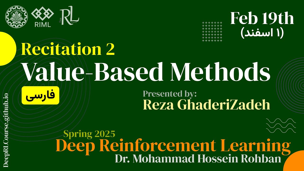 Recitation 2 | Value-Based Methods | Spring 25 - YouTube