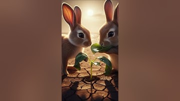 The rabbit saved the turnip plant from drying out by watering it 😭 #ai #tree #save #water
