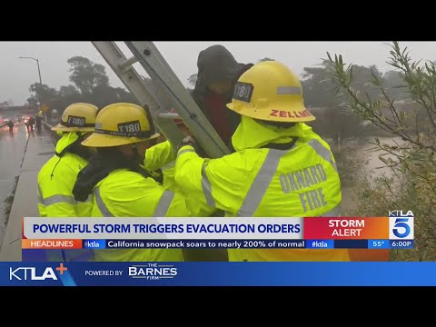 Storm batters Southern California, triggers evacuation order