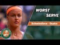 Worst serve by Schmiedlova . Roland-Garros 2019. Schmiedlova - Osaka