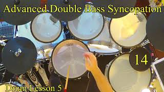 Advanced Double Bass Syncopation 5 Pattern 14