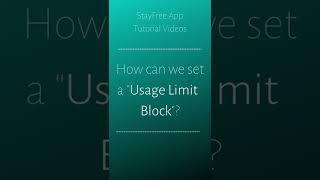 How can we set a "Usage Limit - Block"? screenshot 4