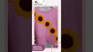 Tunisian Crochet Oversized Sweater Sunflower Burst Sweater Hook2Knot