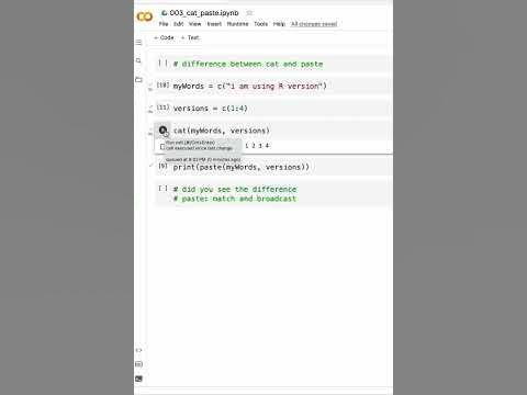 Tips in using R: difference between cat and paste - YouTube