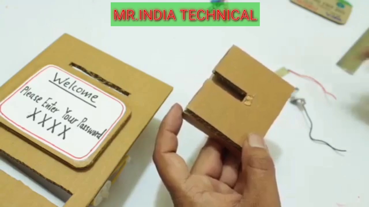 T Homemade Machine How to make mini a t m machine//since project/new school project 2020 ...