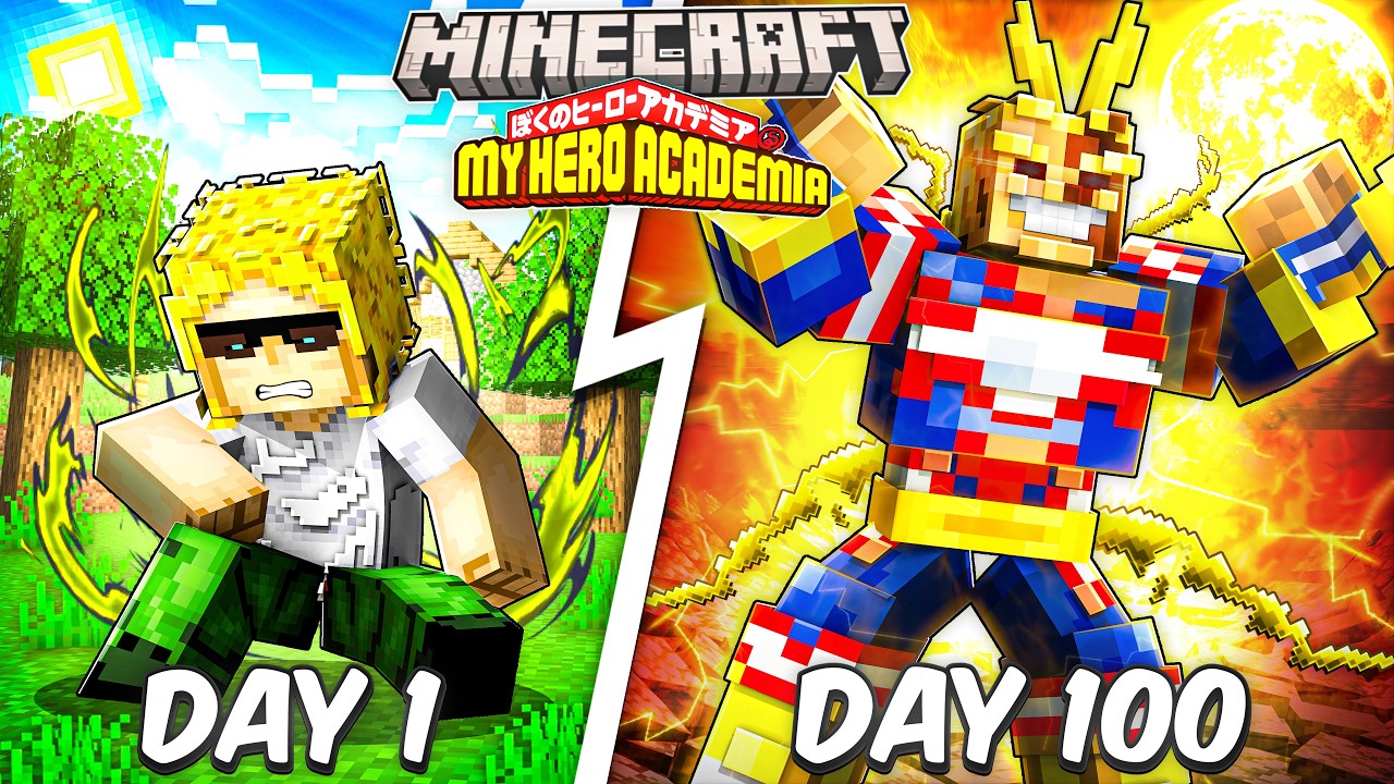 I Survived 100 Days as ALL MIGHT in My Hero Academia Minecraft