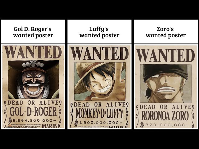 One Piece Gol D Roger Bounty Wanted Poster for Sale by