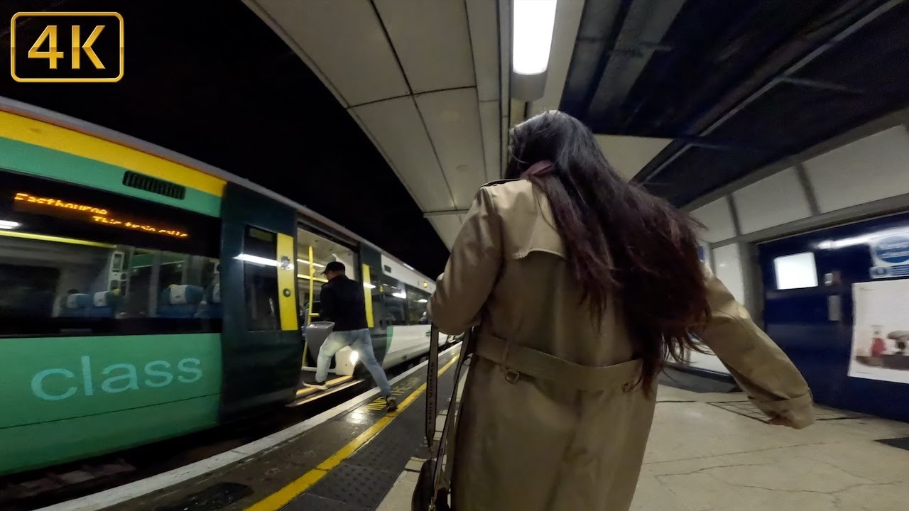 4K TRAIN JOURNEY FROM LONDON VICTORIA TO GATWICK AIRPORT IN UK