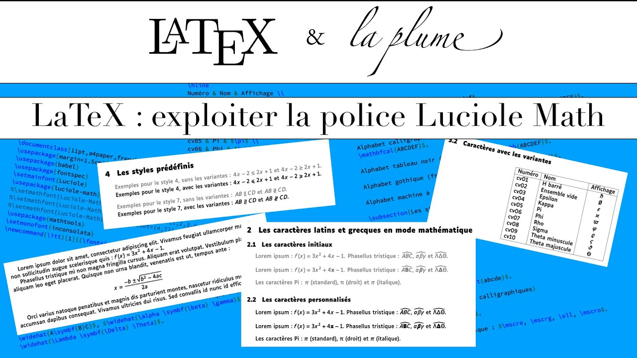 #103 LaTeX : exploiter la police de caractères Luciole Math