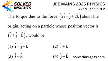 Koppelberekening met behulp van kruisproduct | JEE Mains 2025 Vector Physics PYQ | Rotatiebeweging
