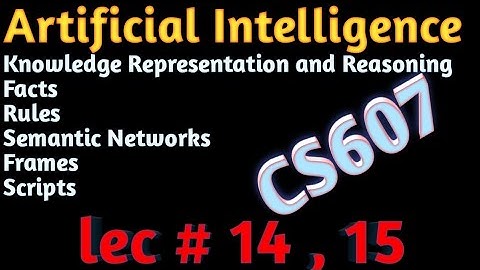 Knowledge Representation and Reasoning in Artificial Intelligence|cs607 lecture 14 ,15|cs607 lec 14