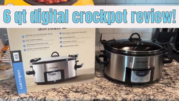 Crock-Pot 6 Quart Programmable Slow Cooker with Timer and Auto Food Warmer  Setting, Stainless Steel