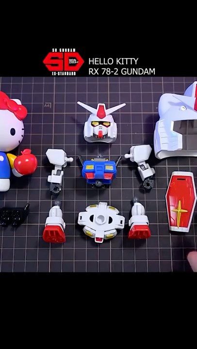 RUKURUKU♡ Complete) SD Gundam Rx78-2 x HELLO KITTY Combination!! Let's