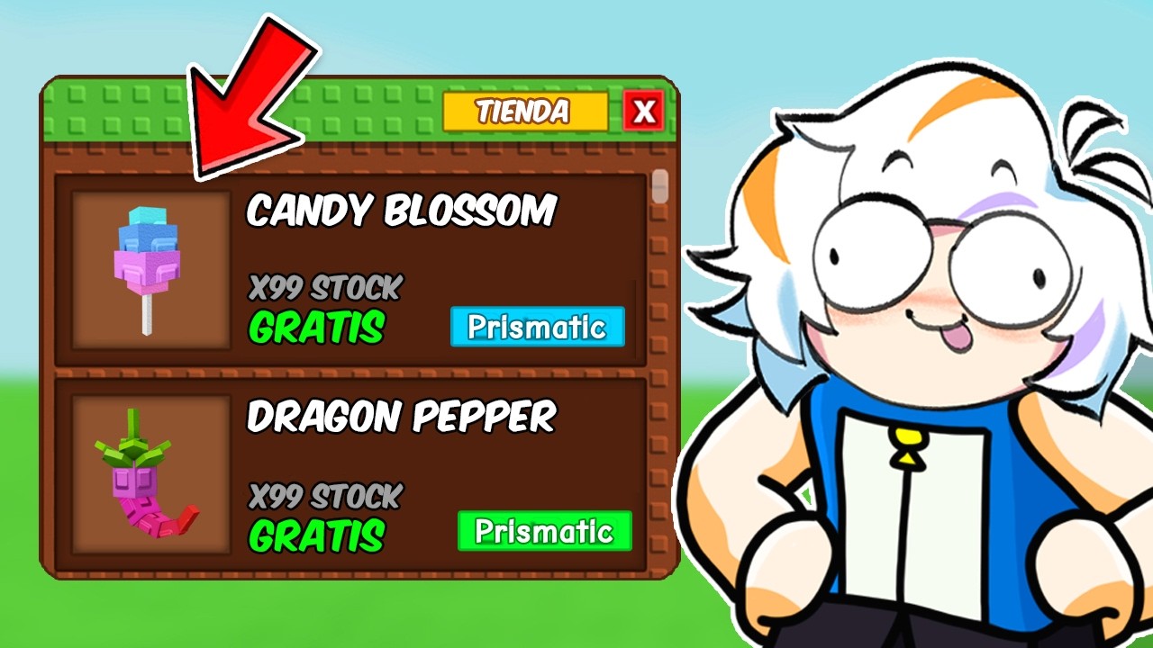 PUSE UNA TIENDA DE COSAS GRATIS EN GROW A GARDEN COMPLETO (ROBLOX)