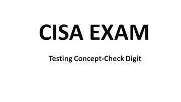 CISA Exam-Testing Concept-Check Digit