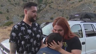 Family reunited after massive San Gabriel Valley brush fire