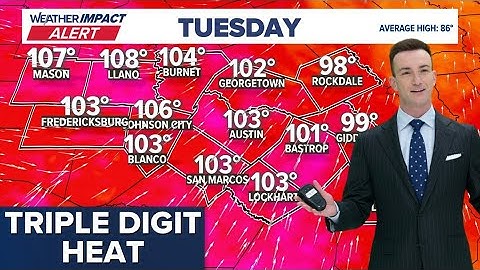 Record-breaking heat wave begins for the Austin area on Tuesday