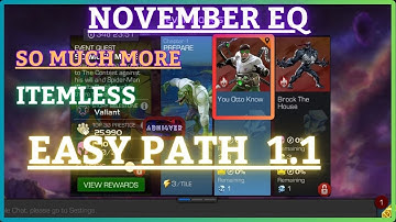 MCOC | EQ 1.1 | Easy Path | November EQ | SO MUCH MORE | Itemless |