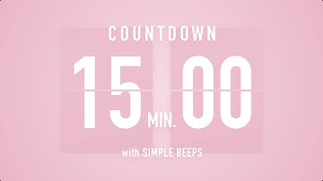 15 Minute Countdown Timer 🌸 Flip Clock with Simple Beeps 🔔