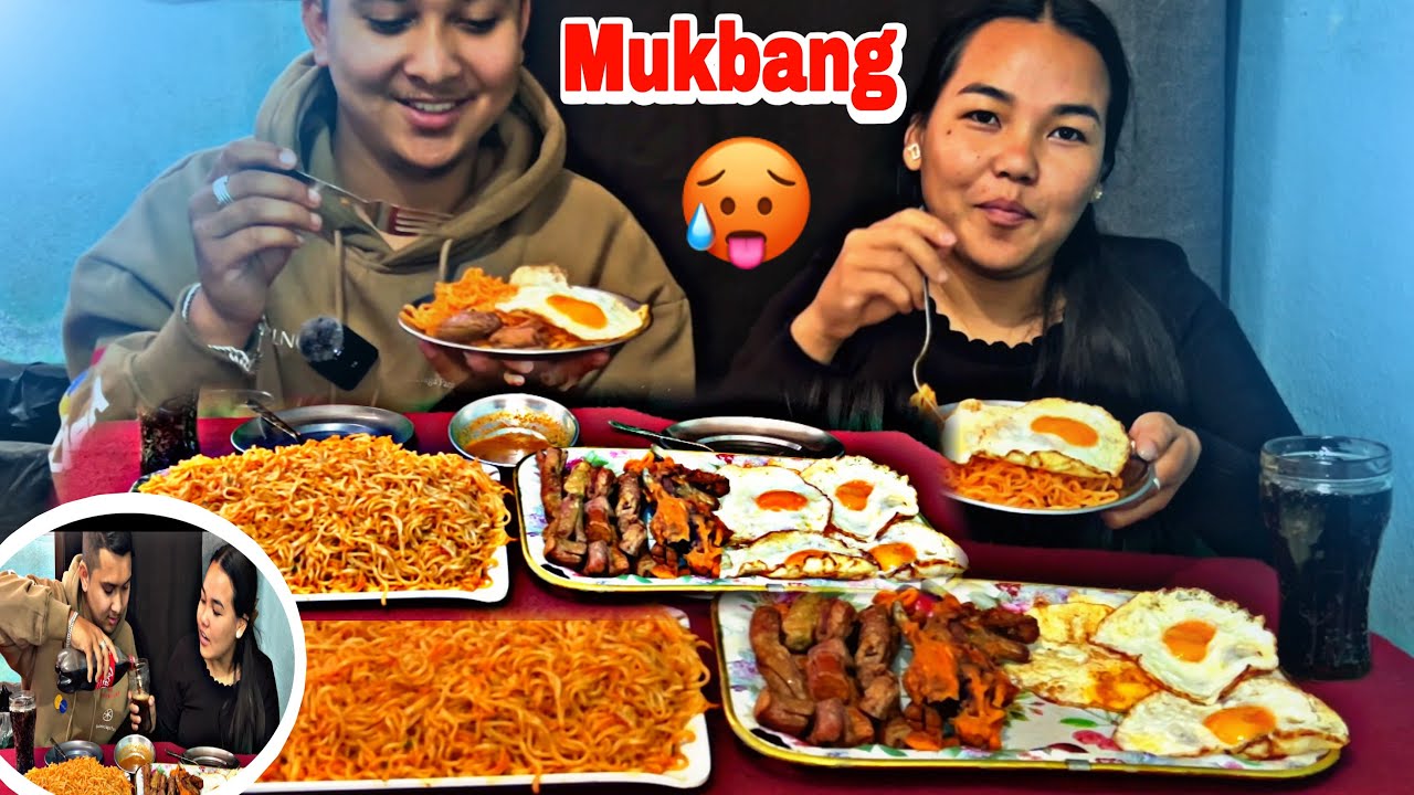6 Pack Current Noodles + 2 Pack Rara With Egg 🔥 | Nepali Mukbang | @arunofficial-k 