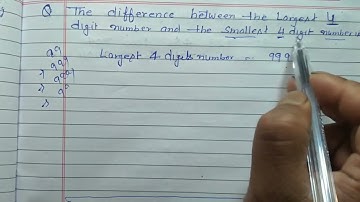 The difference between the largest 4 digit number and the smallest 4 digit numbers