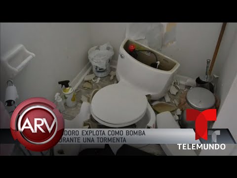 Un inodoro explota como bomba durante una tormenta eléctrica | Al Rojo Vivo | Telemundo