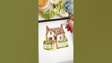 Draw with me 🏡 Step by Step Tutorial is available on my Patreon ✏️ #procreate #watercolor #art