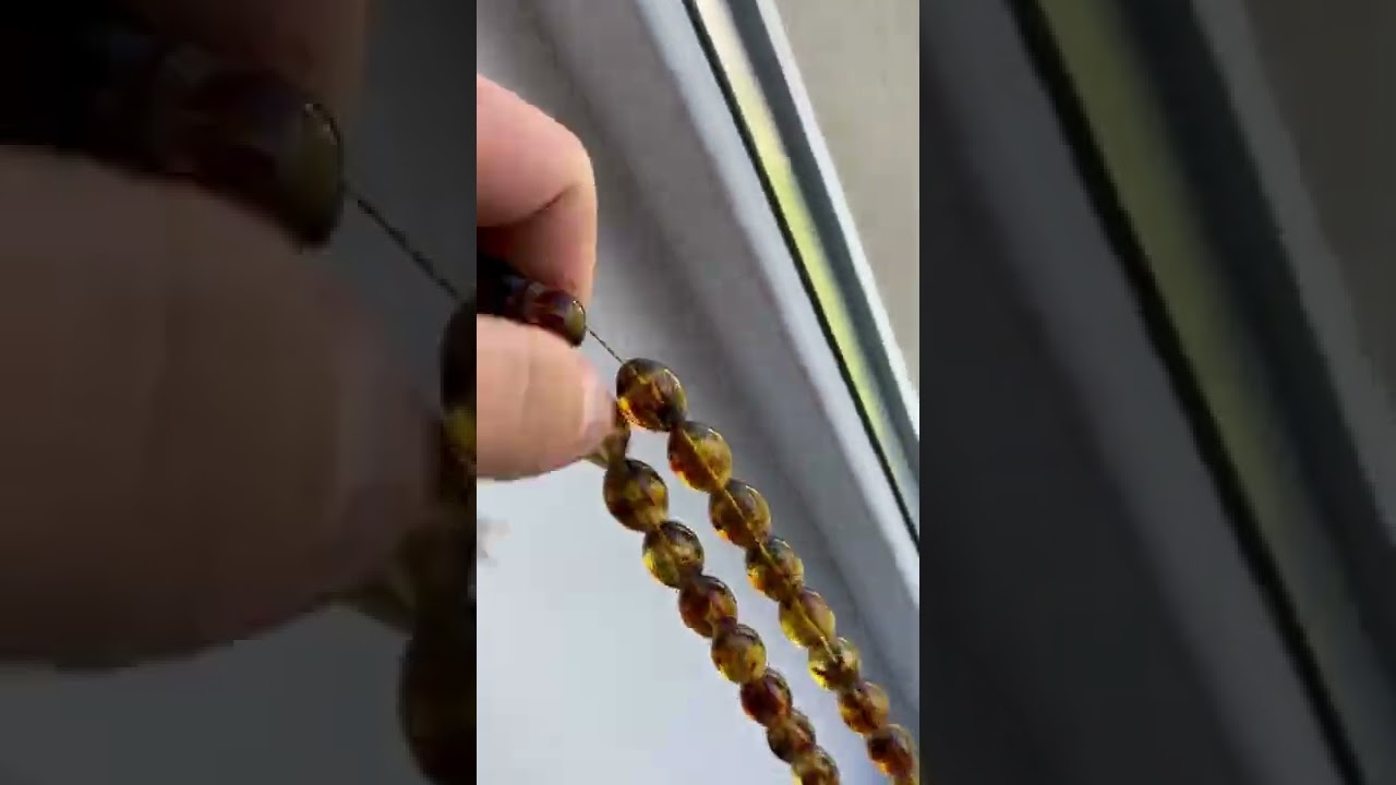 Big Olive Baltic amber beads 67g.