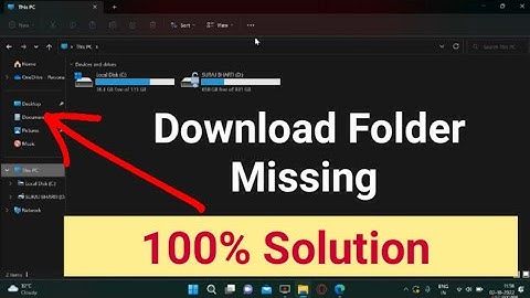 Download Folder is Missing in ThisPC Windows 11