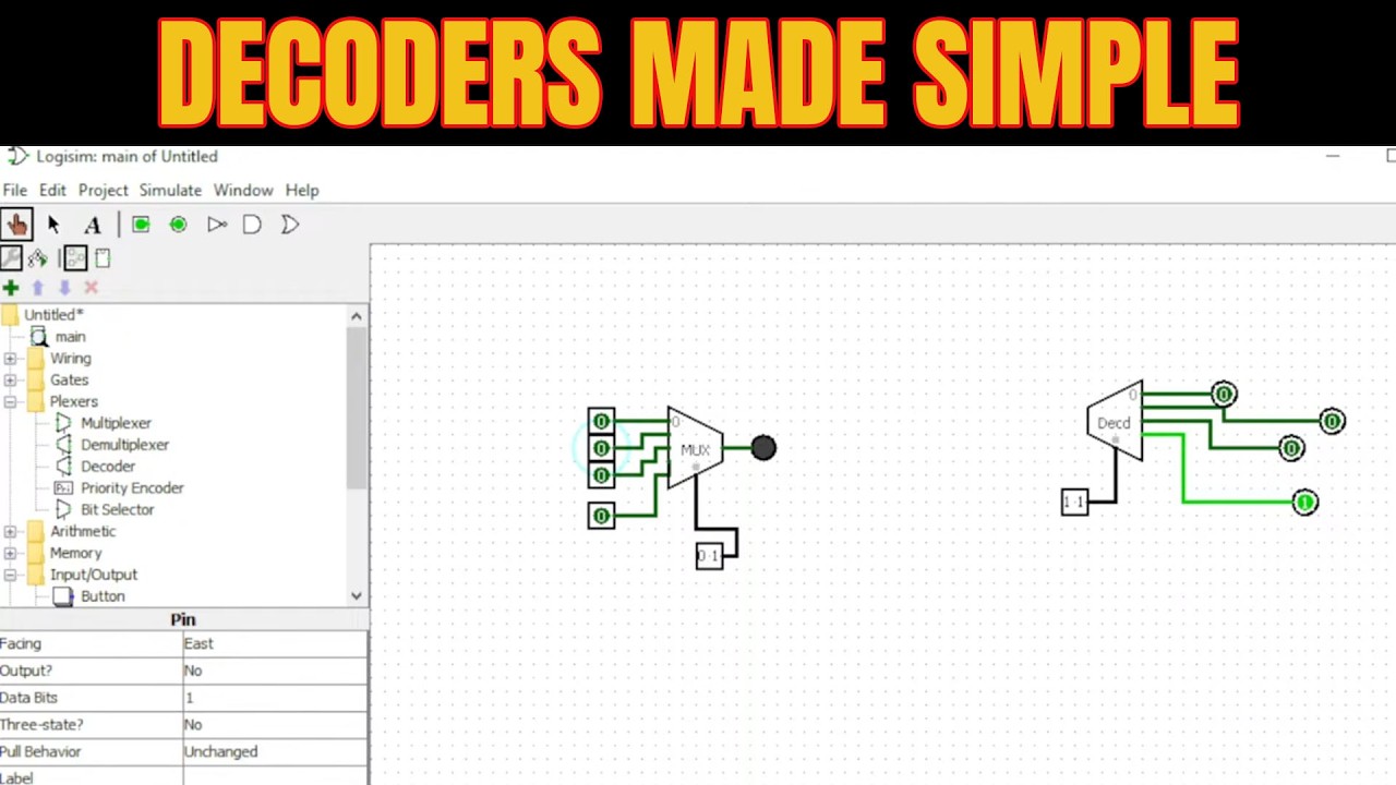 Decoder Logisim Mastering Combinational Circuits: Decoders in Logisim | Digital Logic ...