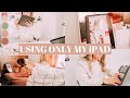 ONLY USING MY iPAD FOR A DAY! *no phone or laptop* | writing papers, posting selfies, + MORE