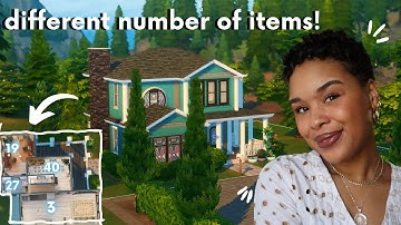 The Sims BUILD CHALLENGE but EACH ROOM IS A RANDOM NUMBER OF ITEMS!