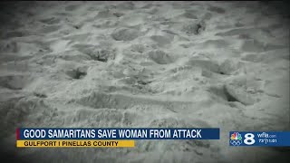 Good Samaritans jump in to help woman being attacked