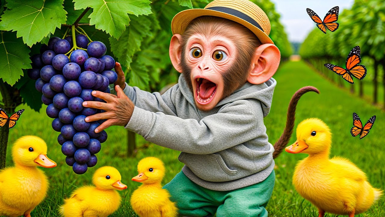 Monkey Nana Drives a Tractor to Find the Missing Duckling 🦆🚜 | Unexpected Farm Adventure