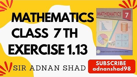 Class 7th Math Chapter 1 l Exercise 1.13 Explained