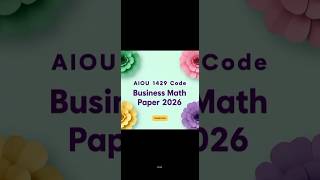 AIOU 1429 Paper Autumn 2025| AIOU 1429 Paper 2026| AIOU 1429 Past Paper 2026| AIOU 1429 Guess Paper
