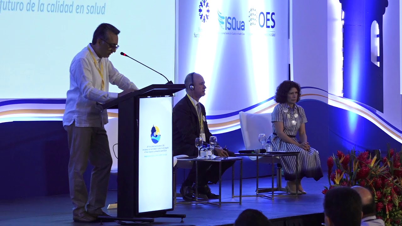 Foro OES 2019: Bienvenida Teresa Tono (OES), Peter Lachman (ISQua), Henry Gallardo (FSFB) internacional de brasil