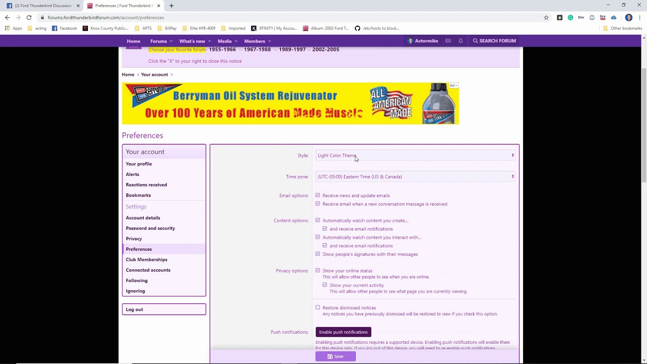 Changing Text & Font Colors on Ford Thunderbird Xenforo Forum