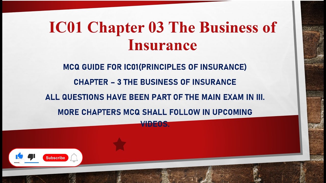 Ic 01.pdf IC 01||Chapter 03||Principles of Insurance||Business of Insurance||Free ...