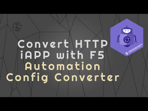 Convert an HTTP iAPP application to JSON-based config using the F5 Automation Config Converter