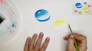 картинка: Різнокольорові краплинки🌈 акварель для дітей